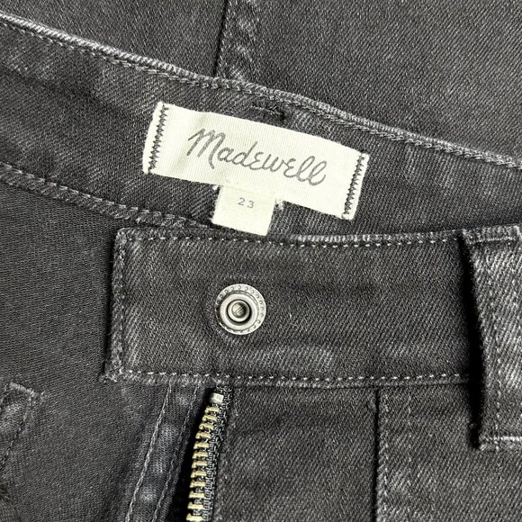 Madewell Utility Black Denim Zip Up Mini Skirt Size 23 - Picture 4 of 9